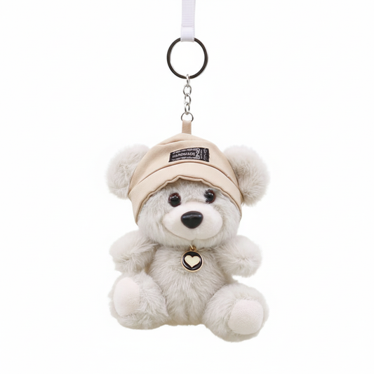 Custom Logo Plush Teddy Bear Keychain with Cartoon Hat